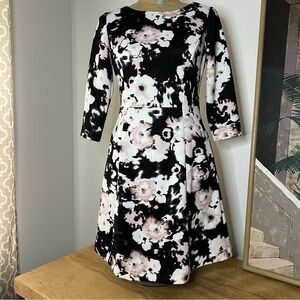 Vince Camuto Neutral Tones Floral Pocket Dress